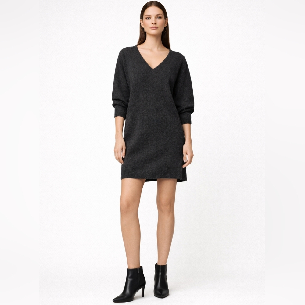 ALLSAINTS Lambswool Cashmere Sweater Dress Short Knit Mini Layering 35” Length - Picture 9 of 10